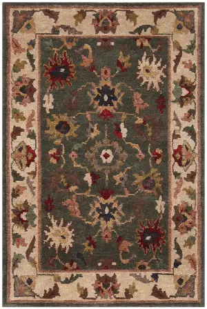Indian Wool Indo Tibetan Green - 3' 9'' x 5' 9''