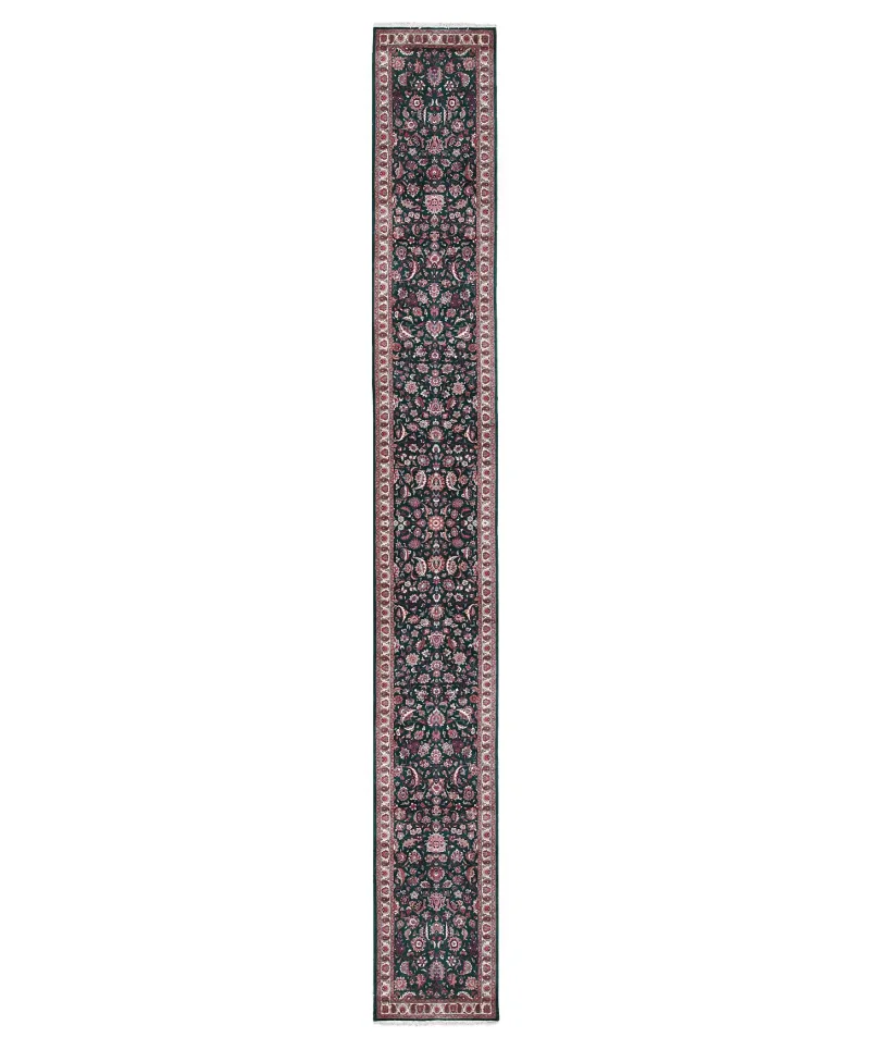 Indian Wool Kashan Green  -  2' 8'' x  21' 3''