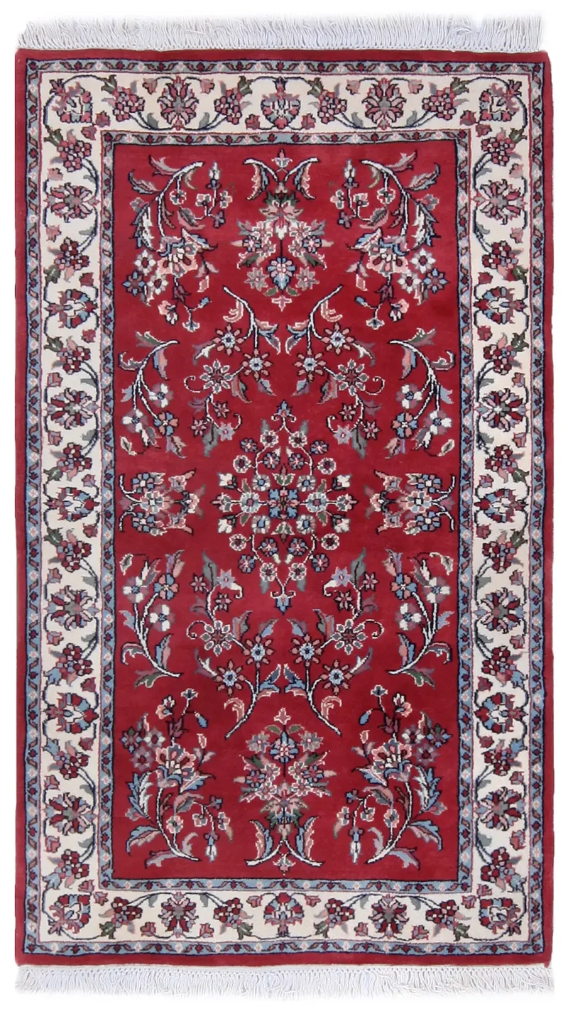 Indian Wool Kashan Ivory  -  2' 11'' x  5' 