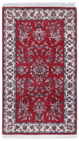 Indian Wool Kashan Ivory - 2' 11'' x 5'