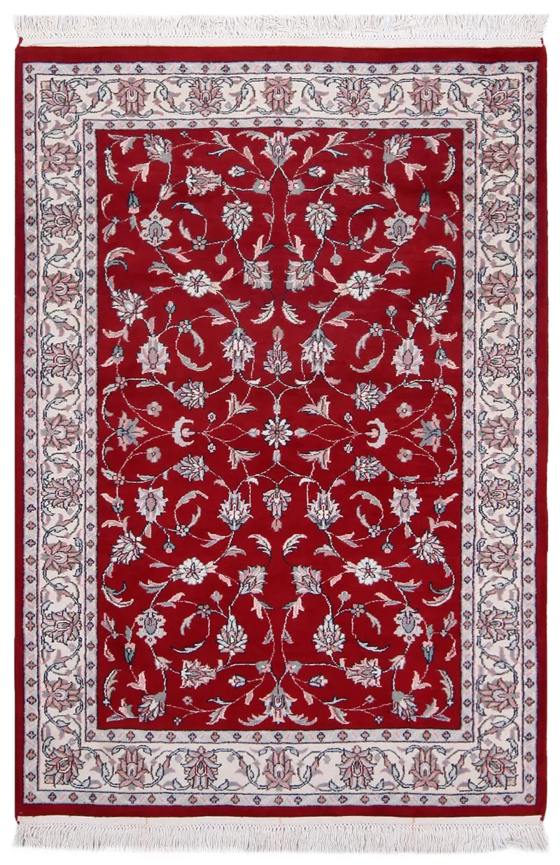 Indian Wool Kashan Ivory  -  4'  x  5' 10''