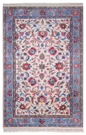 Indian Wool Kashan Light Blue - 3' 11'' x 5' 11''