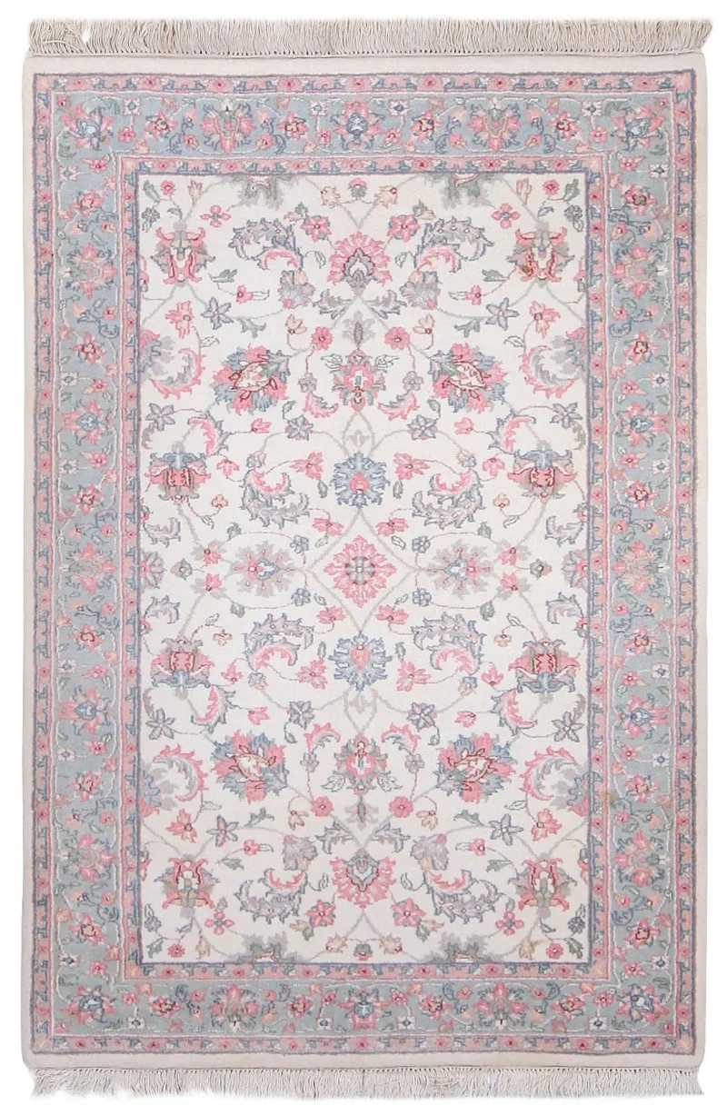 Indian Wool Kashan Light Blue  -  4'  x  6' 3''