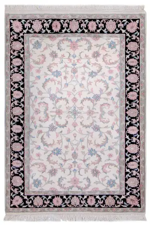 Indian Wool Kashan Navy - 4' 1'' x 5' 10''