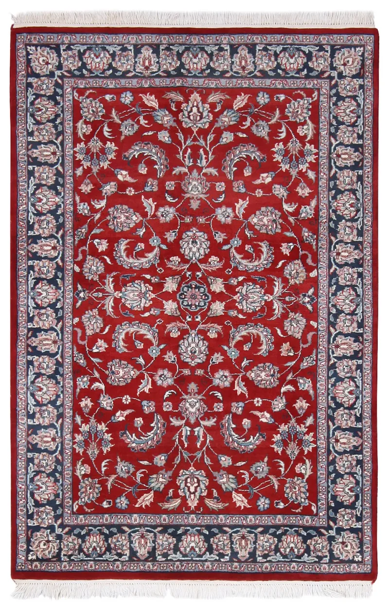 Indian Wool Kashan Teal  -  4'  x  6' 1''