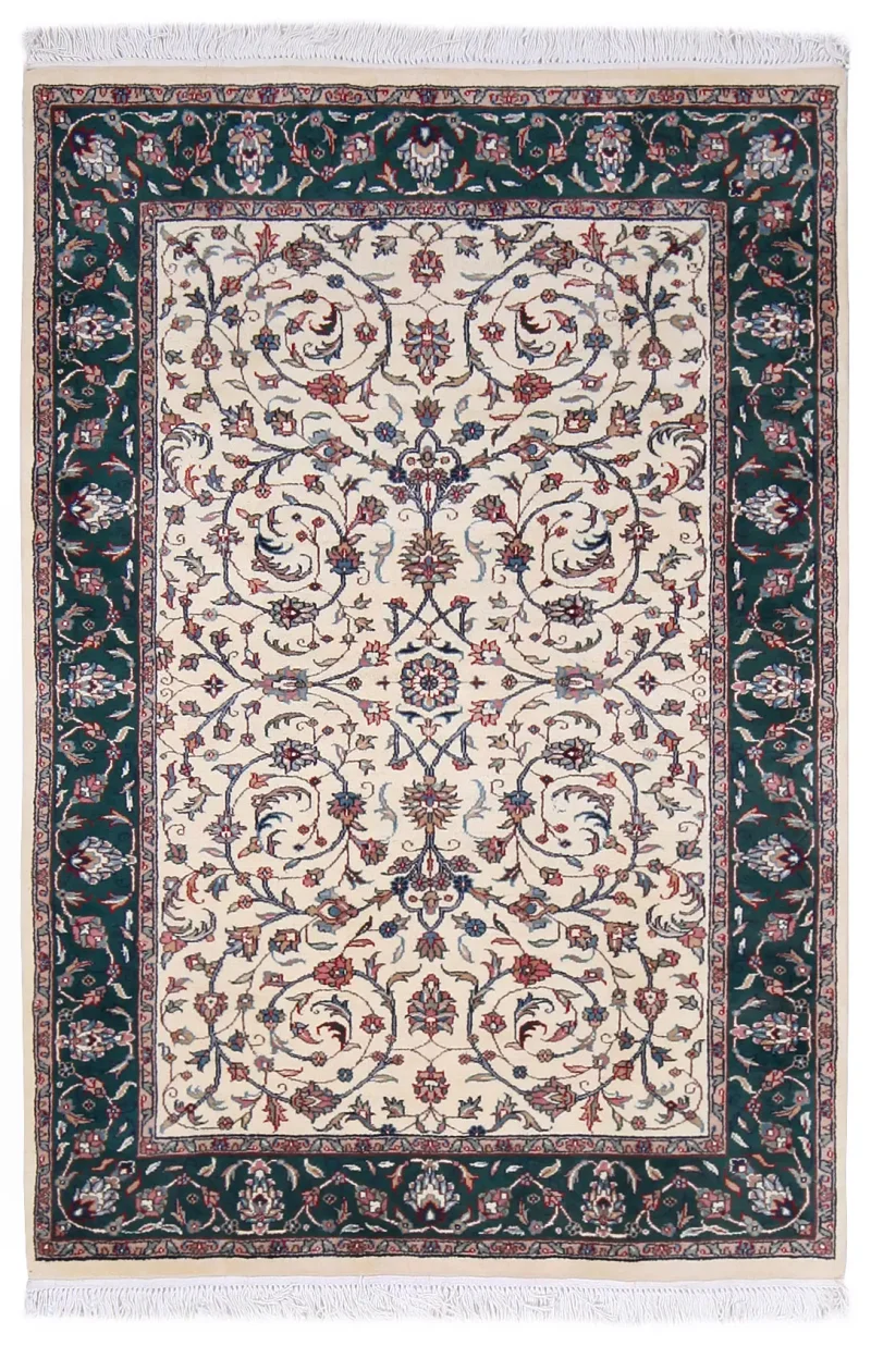 Indian Wool Kashan Teal  -  4'  x  5' 10''