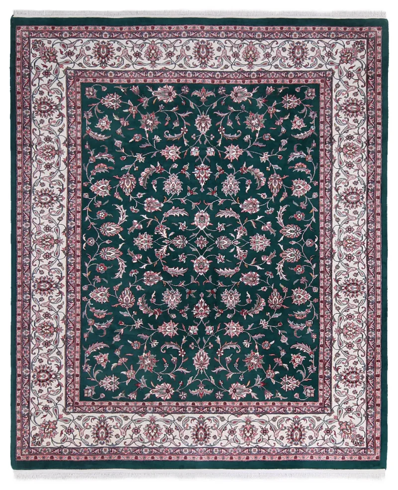 Indian Wool Kashan Ivory  -  8'  x  9' 8''