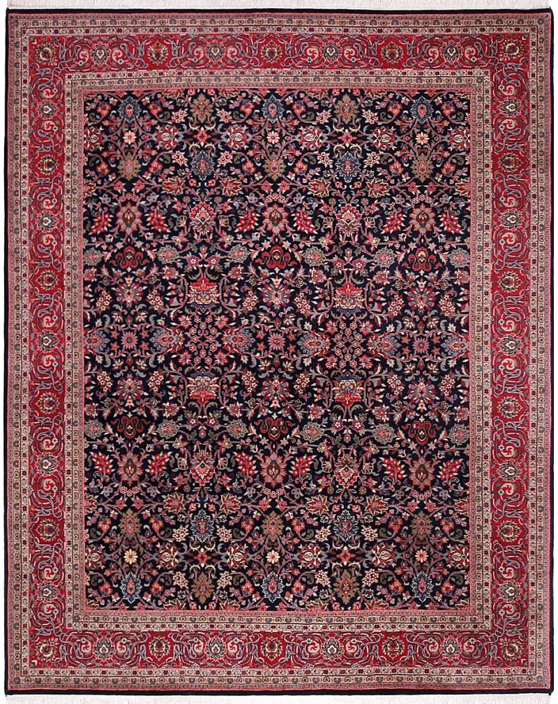 Indian Wool Kashan Navy  -  8'  x  10' 