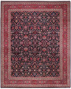 Indian Wool Kashan Navy - 8' x 10'