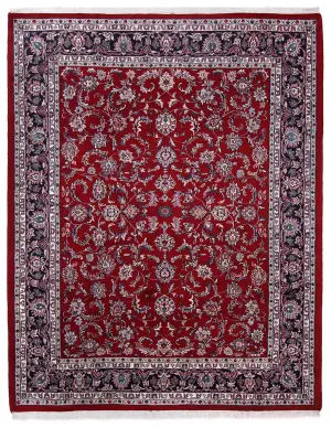 Indian Wool Kashan Navy - 7' 10'' x 10'