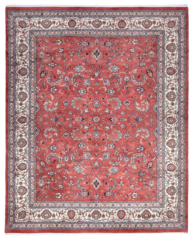 Indian Wool Kashan Ivory  -  9' 1'' x  11' 9''