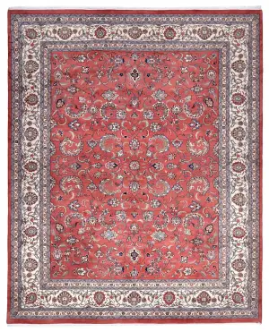 Indian Wool Kashan Ivory - 9' 1'' x 11' 9''