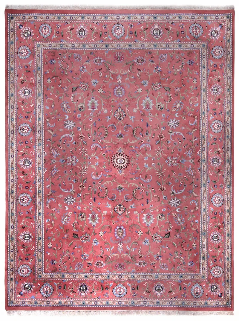 Indian Wool Kashan Rose  -  9'  x  12' 4''