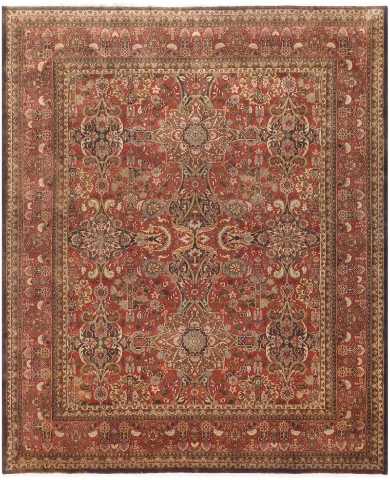 Indian Wool Kerman Brick  -  8'  x  9' 11''