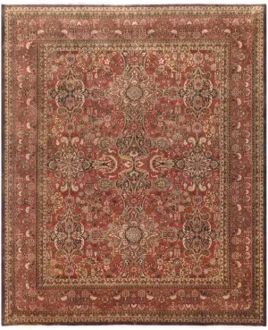 Indian Wool Kerman Brick - 8' x 9' 11''
