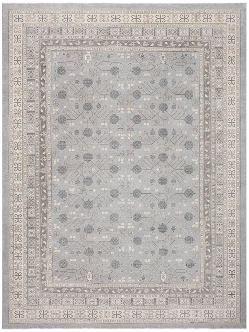 Indian Wool Khotan Light Grey  -  10' 4'' x  14' 