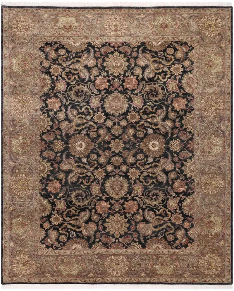 Indian Wool Mahal Black  -  8' 11'' x  12' 3''