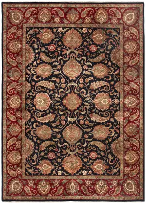 Indian Wool Mahal Black/Red - 10' 2'' x 14' 1''