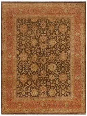 Indian Wool Mahal Brown/Rust - 9' 11'' x 14'