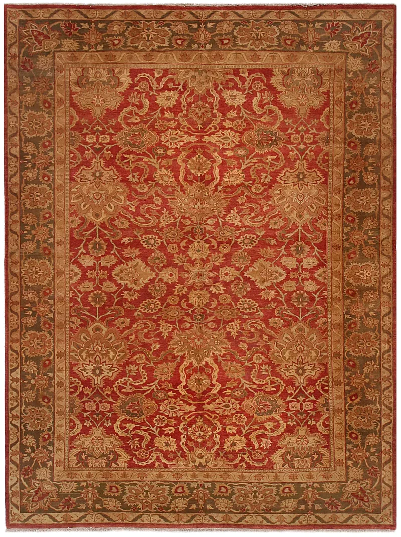 Indian Wool Mahal Rust/Gold  -  10'  x  13' 7''