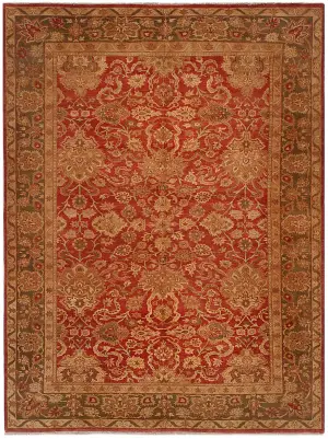 Indian Wool Mahal Rust/Gold - 10' x 13' 7''