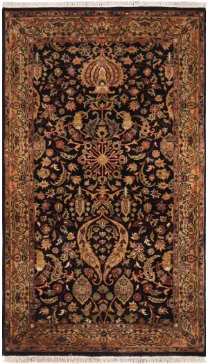 Indian Wool Mahal Black - 2' 1'' x 4' 7''