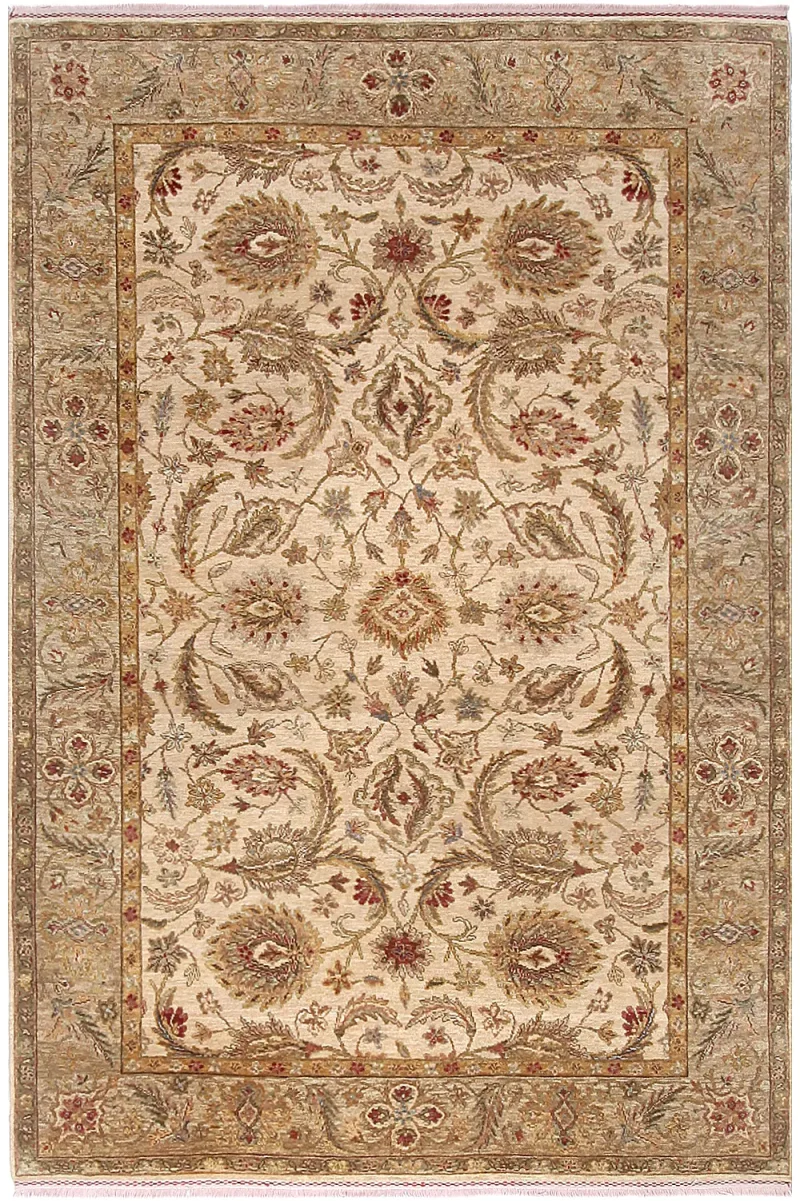 Indian Wool Mahal Ivory Gold  -  6' 1'' x  8' 11''