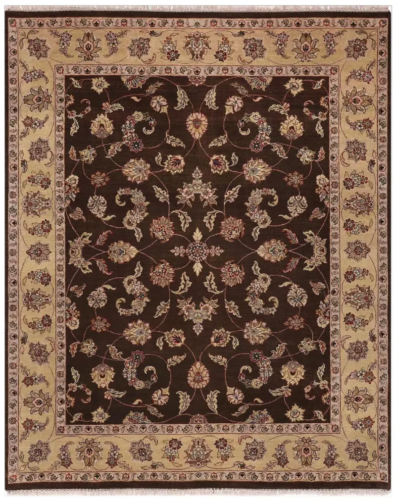 Indian Wool Mahal Brown/Tan  -  8'  x  9' 11''