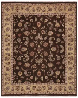 Indian Wool Mahal Brown/Tan - 8' x 9' 11''