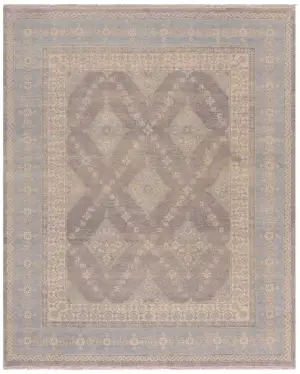 Indian Wool Mahal Light Brown/Light Blue - 8' 1'' x 9' 11''