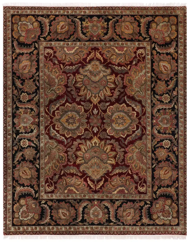 Indian Wool Mahal Red/Black  -  8' 1'' x  10' 