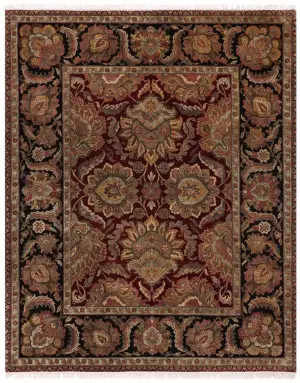 Indian Wool Mahal Red/Black - 8' 1'' x 10'