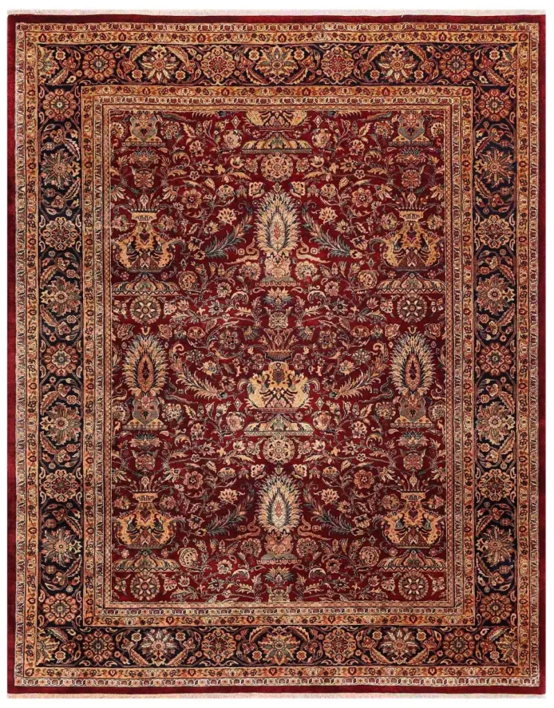 Indian Wool Mahal Red/Navy  -  8' 1'' x  10' 1''