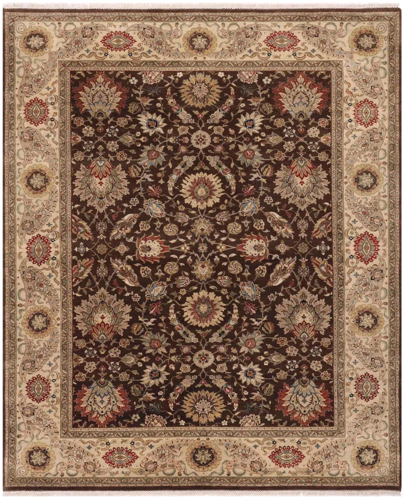 Indian Wool Mahal Brown  -  9'  x  12' 