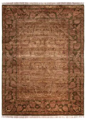 Indian Wool Mahal Olive - 8' 11'' x 12'