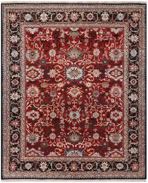 Indian Wool Mahal Red/Navy - 9' x 12' 2''