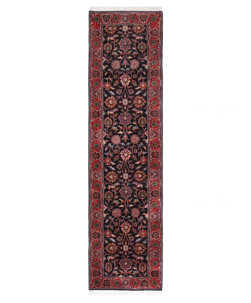 Indian Wool Mashad Black  -  2' 7'' x  9' 8''