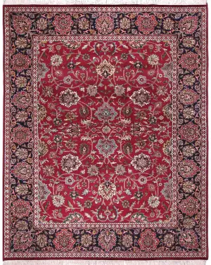 Indian Wool Mashad Navy - 8' x 9' 9''