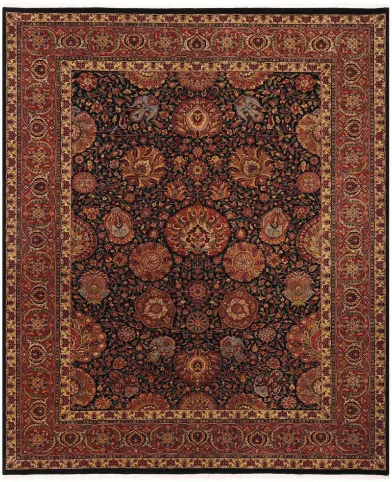 Indian Wool Mashad Black  -  9'  x  12' 