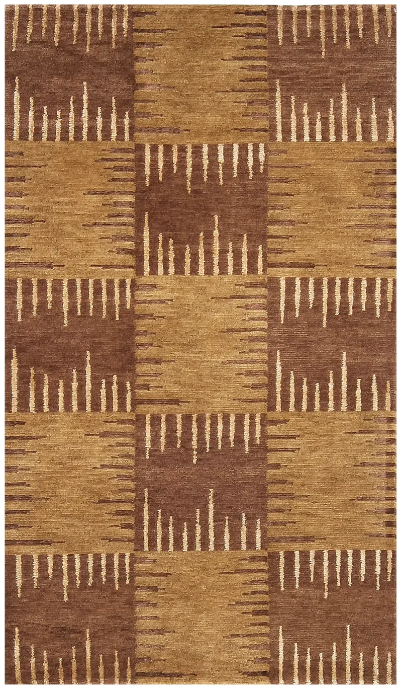Indian Wool Modern Brown  -  2' 11'' x  5' 