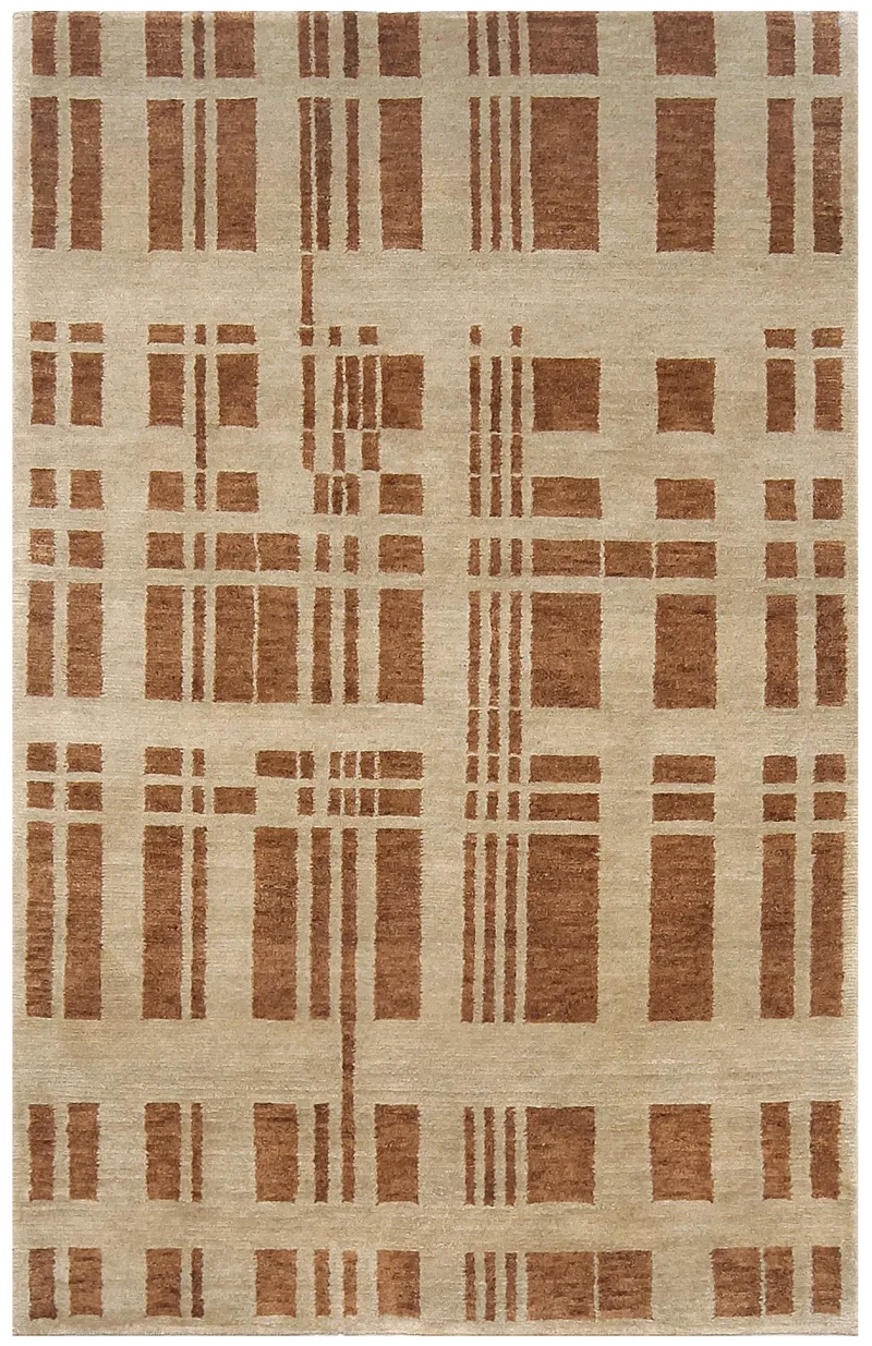 Indian Wool Modern Gold  -  3' 1'' x  4' 10''