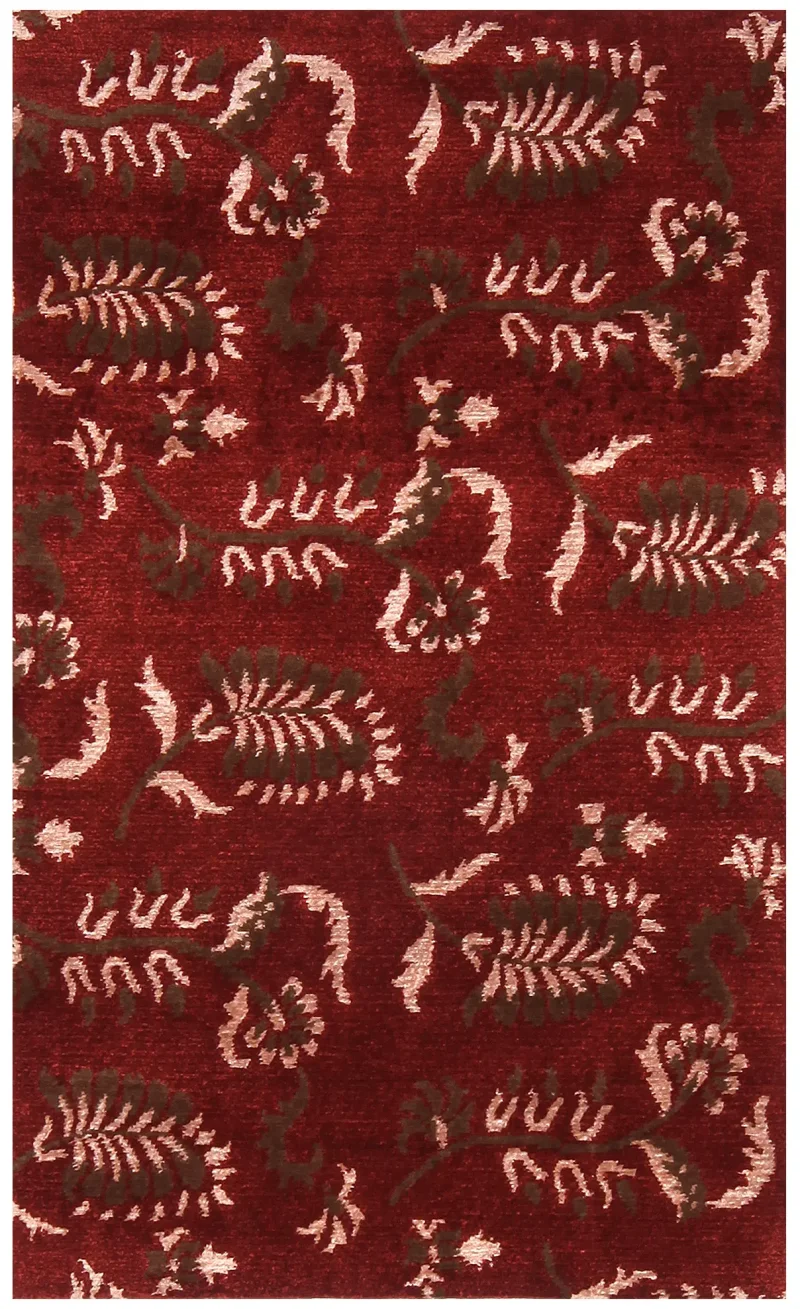 Indian Wool Modern Red  -  3'  x  4' 11''