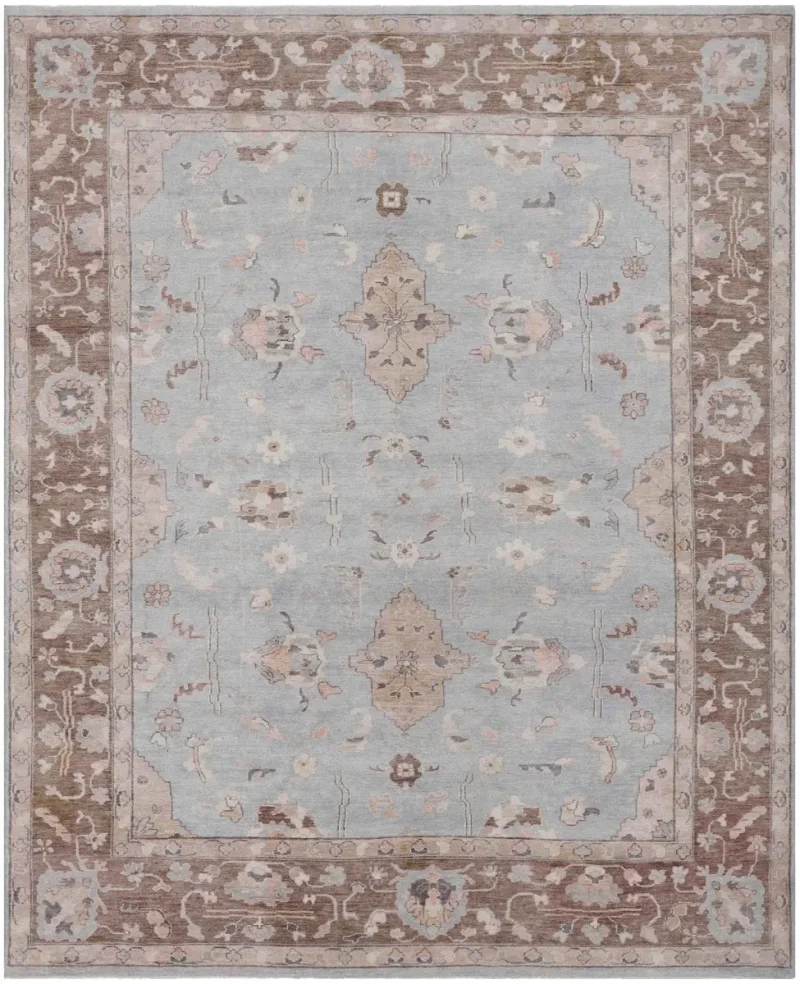 Indian Wool Oushak Blue  -  9' 1'' x  11' 9''