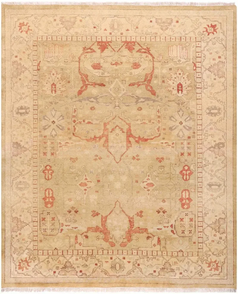Indian Wool Oushak Gold  -  9'  x  12' 
