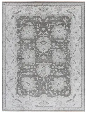 Indian Wool Oushak Smoke - 9' 2'' x 12'