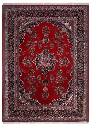 Indian Wool Sarough Navy - 9' 2'' x 12' 4''