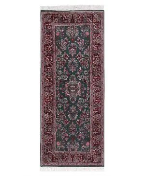 Indian Wool Sarouk Green - 2' 6'' x 6'