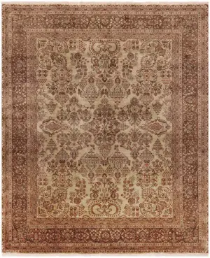 Indian Wool Sarouk Beige/Brown - 8' 1'' x 10'