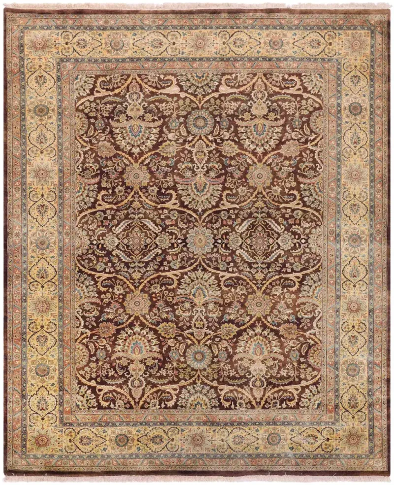 Indian Wool Sarouk Brown/Gold  -  8'  x  10' 