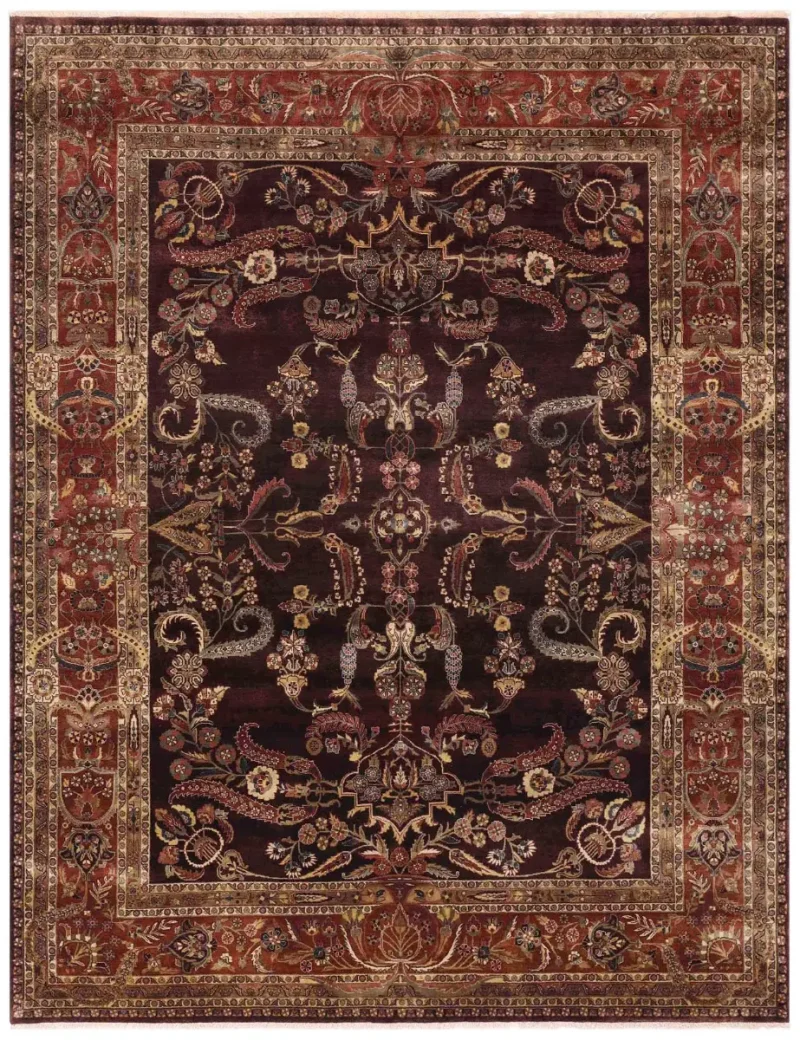 Indian Wool Sarouk Brown/Rust  -  8' 3'' x  10' 8''
